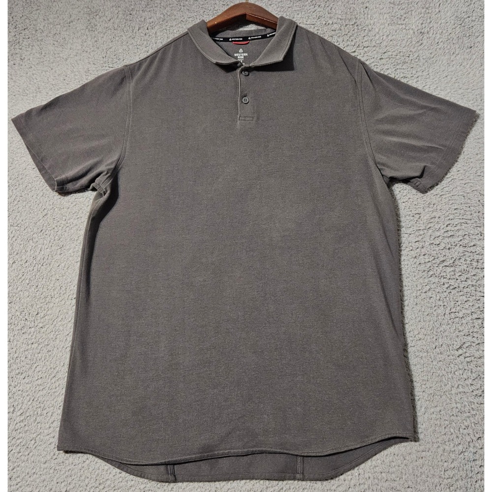 Western Rise Polo Mens Size Medium Gray Short Sleeve Performance Golfing Travel
